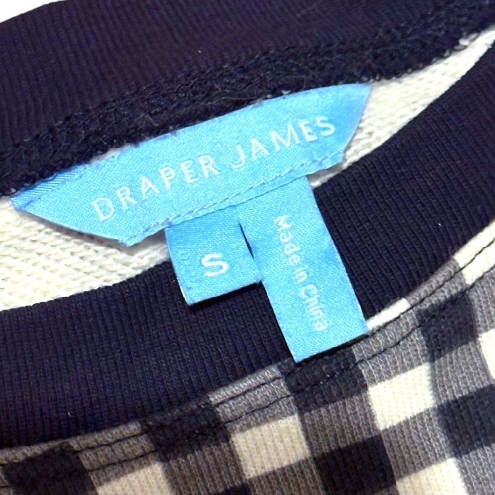 Draper James Black White Gingham Long Sleeve Cotton Nightgown Size S - Picture 4 of 6